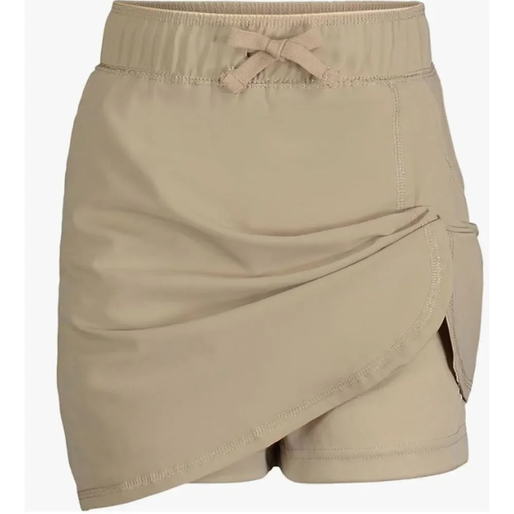 NEW Nautica Girls 12.5 Plus Beige School Uniform Skort NWT Stretch Scooter